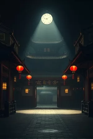 城市微光中的街角路灯与店铺