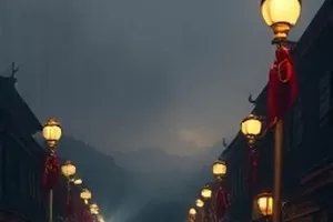 夜行灯中的雨夜便利店与灯箱